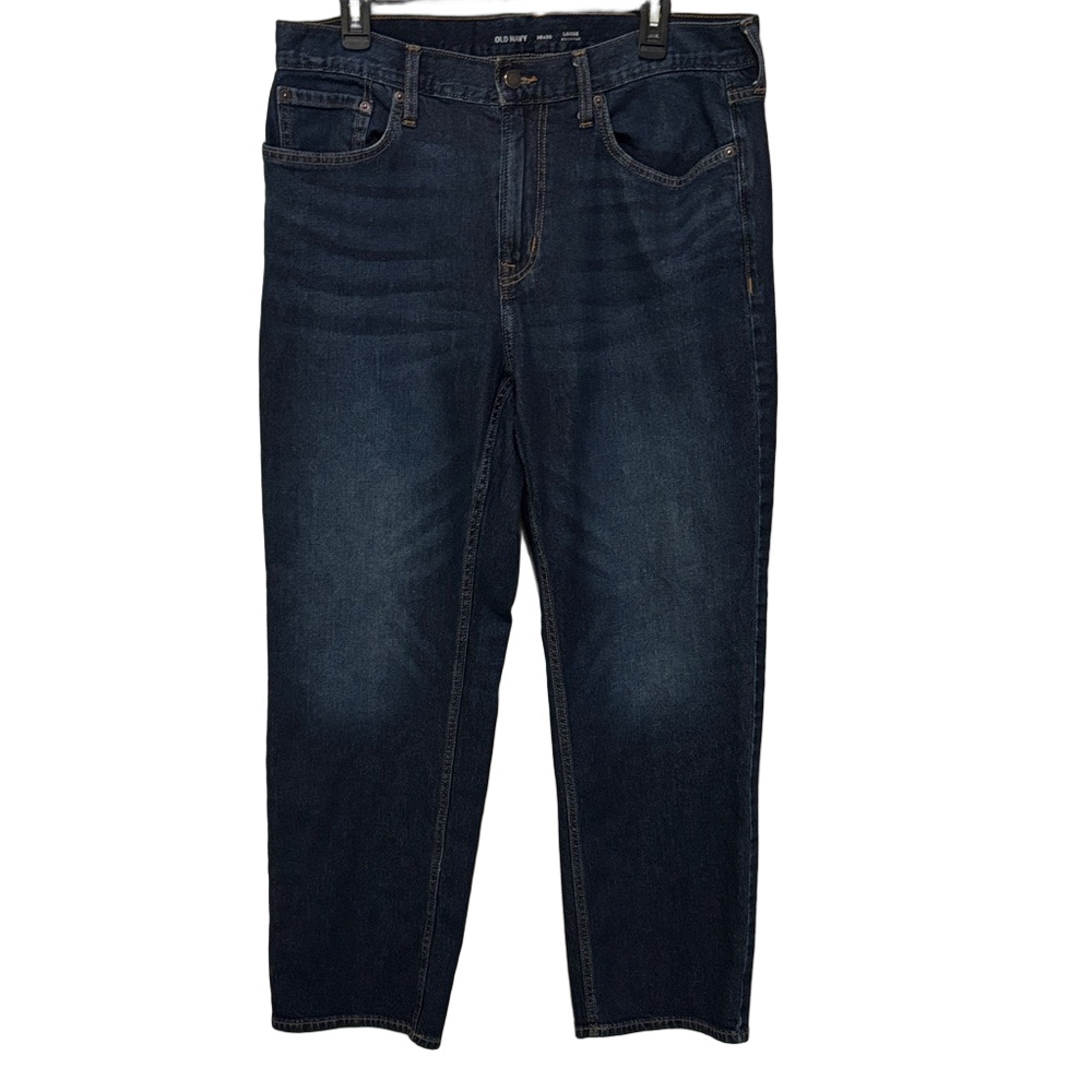 Old Navy Men's Dark Blue Jeans 36x30 Loose Built in flex